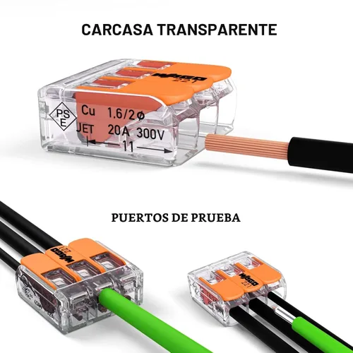 Vista 7 de Wago 221-413 LEVER-NUTS 3 Conductor Compact Connectors 2500 PK