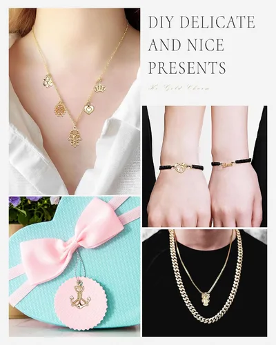 Vista 7 de JIALEEY Venta al por mayor a granel 50 piezas mezcladas de oro encantos colgantes DIY para collar pulsera joyería fabricación y artesanía, Zinc