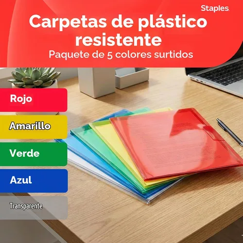 Vista 2 de Staples Poly Project Chaquetas, tamaño carta, parte delantera transparente