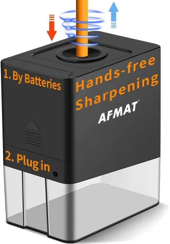 Vista 6 de AFMAT Sacapuntas de punta larga + sacapuntas manos libres totalmente automático para lápices de colores (PSA7+PSA8)