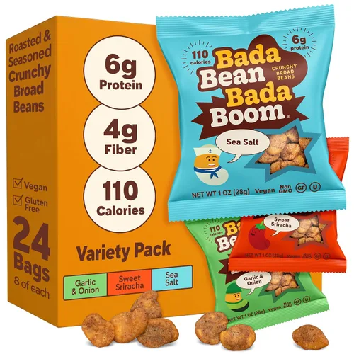Vista 10 de Bada Bean Bada Boom - Proteína a base de plantas, libre de gluten, vegana, sin OGM, libre de soya, Kosher, bocadillos de habas tostadas anchas, 1