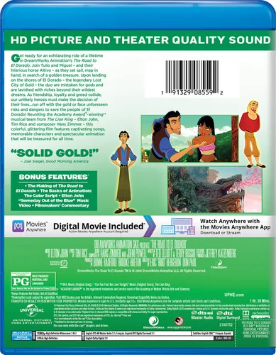 Vista 2 de The Road to El Dorado Blu-ray