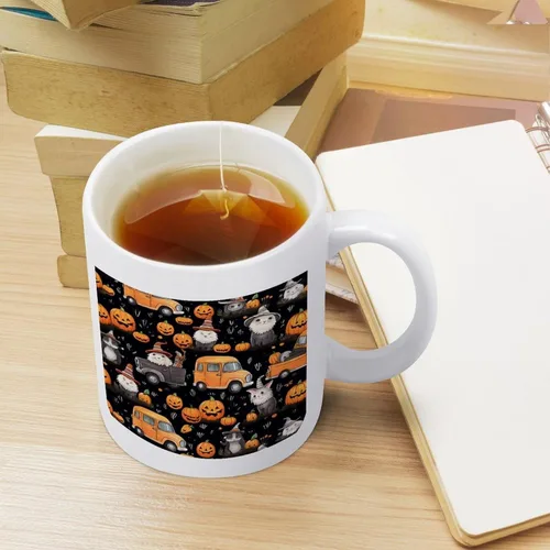 Vista 4 de Coffee Mug Happy Halloween Pumpkin Gnomes Truck Love Cat Bat Ghost Spider Web Ceramic Mugs Happy Halloween Funny Gifts Ideas For Mama Mommy