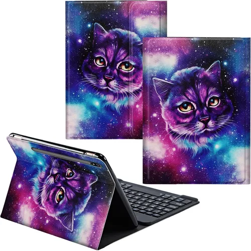 Vista 21 de Para Samsung Galaxy Tab S6 Lite Funda 2022/2020 Teclado Inalámbrico Desmontable Y Cubierta De Soporte De Cuero PU Funda Protectora Para Samsung