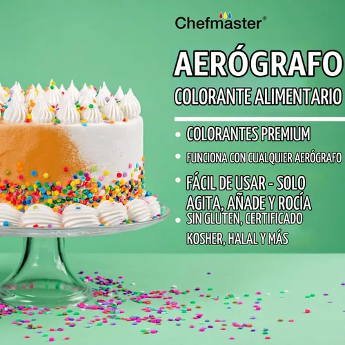 Vista 3 de Chefmaster Aerógrafo en aerosol para alimentos, 9 onzas, color blanco