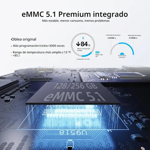 Vista 4 de MeLE Quieter3C Mini PC sin ventilador, Celeron N5100, 8 GB de RAM 128 GB de almacenamiento