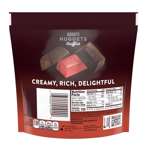 Vista 2 de HERSHEY'S NUGGETS Trufas de chocolate oscuro, paquete de caramelos compartidos, 7.7 onzas