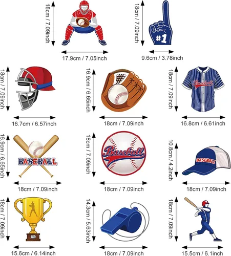 Vista 2 de Clabby 51 piezas de remolinos colgantes de béisbol decoraciones de béisbol fiesta de cumpleaños serpentinas de techo para niños adultos deportes
