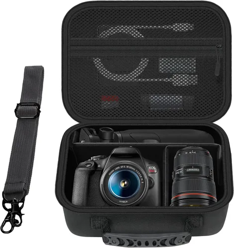 Vista 9 de Funda para cámara Canon EOS R50/R6 Mark II/R8/Rebel T7/R5/R10/R7/R100/R5 Mark II/R50V/RP/5D Mark IV/Rebel T6/SL3, lente y trípode, bolsa para cámara