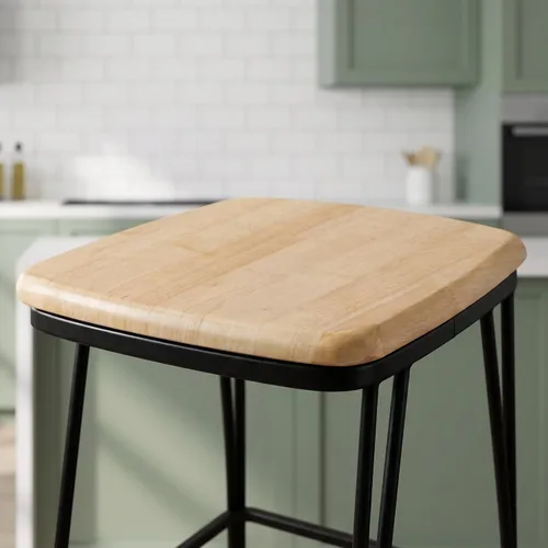 Vista 7 de Veemoon Reemplazo de asiento de silla de madera, accesorios cuadrados de madera maciza para sillas de comedor, taburete cuadrado de madera