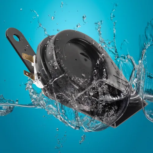 Vista 3 de Evermotor 1 juego de bocina de aire de señal universal para automóvil, altavoz de 12 V fuerte 118 DB, impermeable, accesorios automotrices, bocina