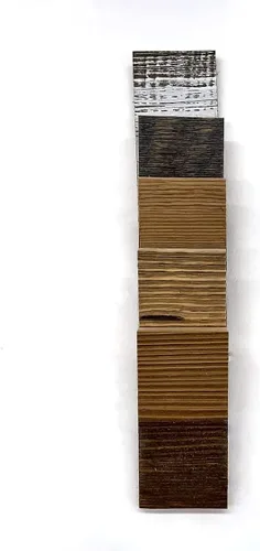 Vista 5 de Tablones de madera de granero, paneles de pared de madera para decoración de granja, tablones de madera recuperada de dos capas pegadas