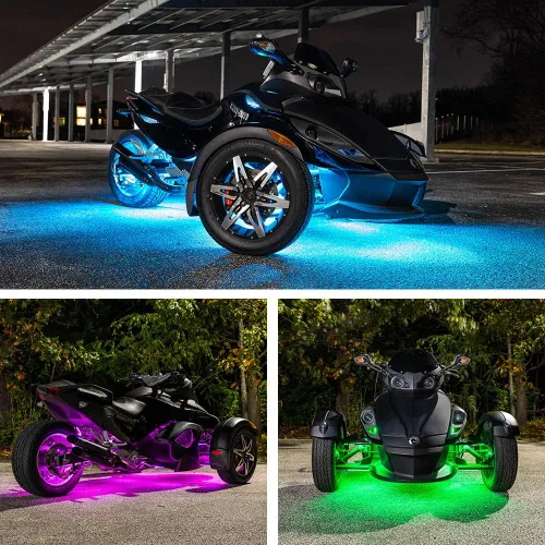 Vista 3 de LEDGlow Kit de Luces LED de Neón con Acento Underglow de Millones de Colores con Bluetooth Avanzado que se Adapta a Motocicletas Can-Am Spyder