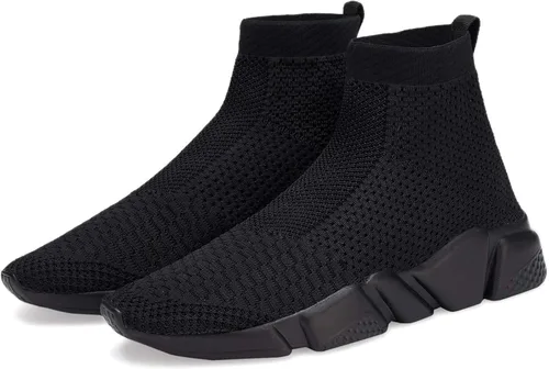 Vista 7 de Santiro Walking Shoes for Men Lightweight High Top Sneakers Breathable Knit Athletic Running Shoes Fashion Gym Sports Shoes