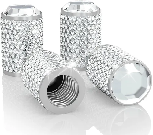 Vista 12 de BFXM 4 piezas de tapas de válvula de neumático de coche, tapa de aire de neumático para coche, cubiertas de vástago universales, tapa de presión