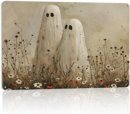 Vista 18 de Decoración de pared de fantasma de Halloween, decoración de fiesta de Halloween para interiores y exteriores, decoración espeluznante para el hogar