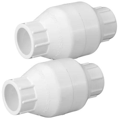 Vista 9 de Geetery Válvula de Retención en Línea de PVC Conexiones con Solvente Plástico Blanco Prevención de Reflujo Accesorios de Tubería Check Socket
