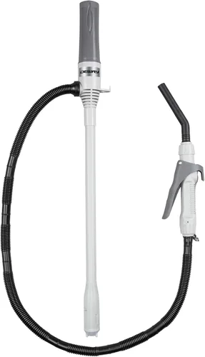 Vista 10 de DEWAY Bomba de transferencia de combustible, parada automática, funciona con pilas, gris, grande No Heavy Lifting, Hands-Free Use, Extra-Long