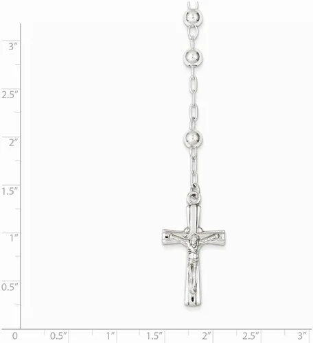 Vista 3 de Collar con colgante de rosario de plata de ley 925 maciza 260in