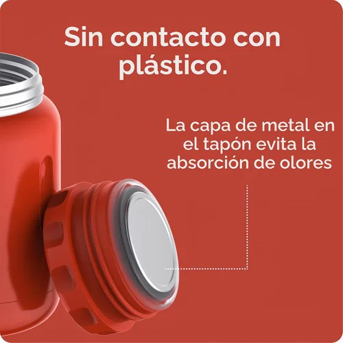 Vista 4 de BOBBER Tarro de alimentos aislado de acero inoxidable de 16 oz con boca extra ancha, cuchara y tazón integrados, mantiene el calor durante 10 horas