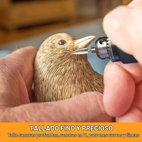 Vista 4 de Brocas de tallado de madera para herramienta giratoria Dremel, 5 piezas de accesorios de taladro de grabado, herramienta de tallado de madera