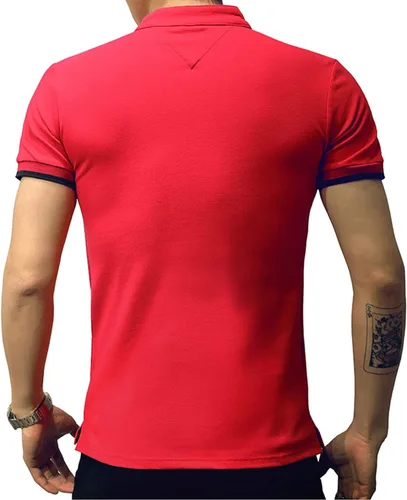 Vista 3 de LOGEEYAR Camisa polo de moda para hombre, de manga larga, ajustada, Henley, ropa de algodón piqué