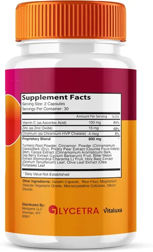 Vista 7 de Paquete de 2 cápsulas de glicetra, suplemento de apoyo de sangre de glicetra, fórmula avanzada, mezcla premium, flujo de equilibrio natural