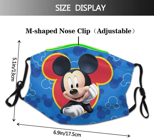Vista 2 de 4 máscaras faciales con 8 filtros lavables para jóvenes, niños, niñas, mujeres y hombres