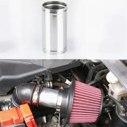 Vista 6 de Conector de unión para tubo de entrada de aire de aluminio OD 2 pulgadas (51mm), acoplador de conector, longitud 4.72 pulgadas (120mm)