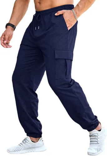 Vista 2 de CTU Pantalones deportivos de entrenamiento de moda para hombre, ligeros, holgados, casuales, con parte inferior abierta
