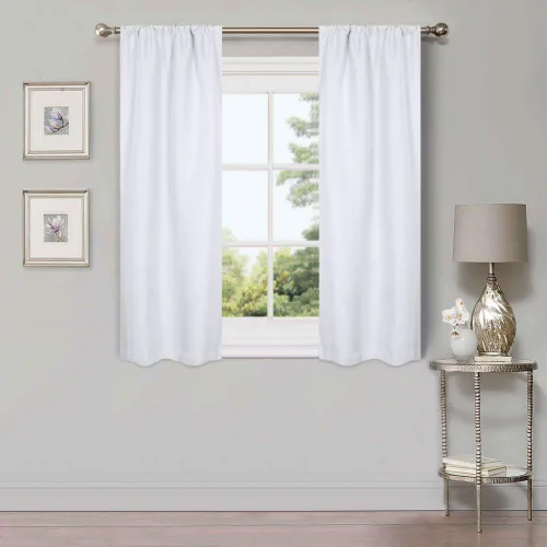 Vista 28 de Superior Cortinas semiopacas, diseño clásico de lino, 26 x 84 pulgadas, cabecera con bolsillo para barra, cortinas de bloqueo solar y oscurecimiento