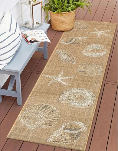 Vista 105 de Liora Manne Marina - Alfombra de área duradera de mezcla sintética tejida a máquina para interiores/exteriores - Gráfico contemporáneo océano global