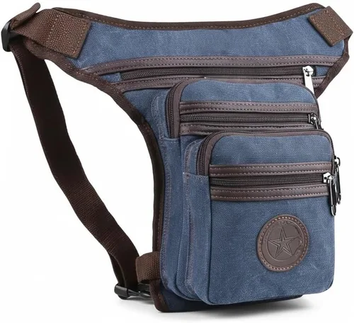 Vista 9 de Bolsa impermeable de pierna caída, bolsa de muslos con múltiples bolsillos Negro