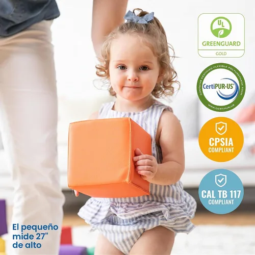 Vista 6 de ECR4Kids Softzone - Bloques blandos para niños (12 piezas) Espuma suave, cubierta de poliuretano, espuma certificada GREENGUARD Gold &