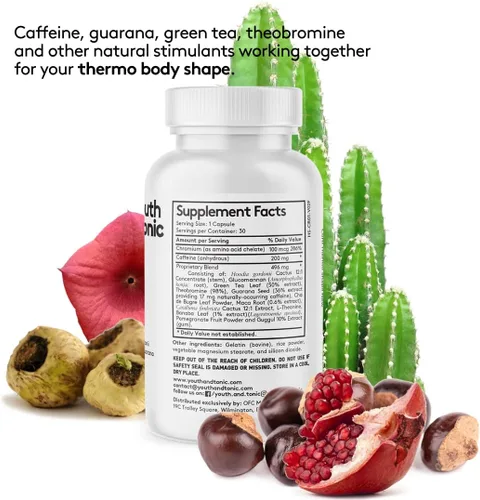 Vista 9 de Youth & Tonic Thermogenic Corti Thermo Shape 15 Day Colon Cleanser & ACV Detox para desintoxicación de energía y metabolismo 90 pastillas