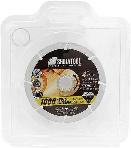 Vista 6 de SHDIATOOL Disco de corte de metal de diamante de 4 pulgadas para tubo de acero Ángulo de barras de refuerzo de hierro Hoja de rueda de corte soldada