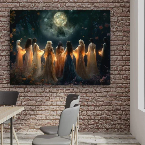 Vista 5 de Moon Calling Magic Witchy Ritual Mythical Wall Art Print - Póster de Halloween de bruja de invocación mística