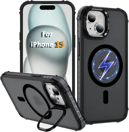 Vista 38 de Funda KETGII para iPhone 13, para iPhone 14, compatible con MagSafe, carga inalámbrica, resistente, a prueba de golpes, pata ajustable, delgada