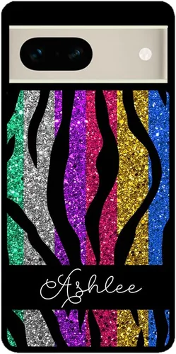 Vista 2 de Colorful Tiger Stripe - Funda de goma negra personalizada compatible con Google Pixel 10, 10 Pro, 10 Pro XL, 9a, 9 Pro, Pixel 9, Pixel 9 Pro XL, 8a
