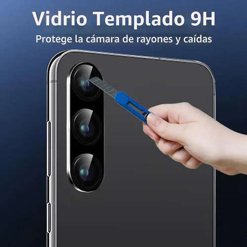 Vista 4 de Paquete de 3 protectores de lente de cámara Dengduoduo para Samsung Galaxy A15 5G, protector de cámara de vidrio templado, cubierta trasera