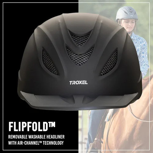 Vista 3 de Troxel Intrepid - Casco de equitación para caballos de silla, diseño ajustable de bajo perfil, equipo de seguridad para equitación