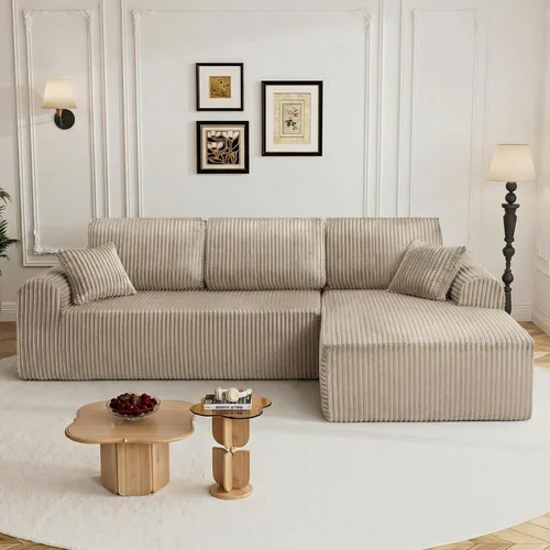 Vista 37 de Sofás seccionales de nube deshuesada de 95 pulgadas para sala de estar, cómodo y esponjoso sofá de espuma viscoelástica en forma de L, sofá modular
