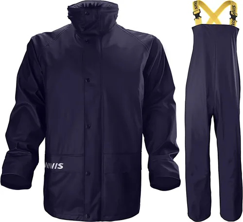 Vista 2 de NAVIS MARINE Rain Suit for Men Heavy Duty Workwear Waterproof Jacket with Bib Pants 3 Pieces