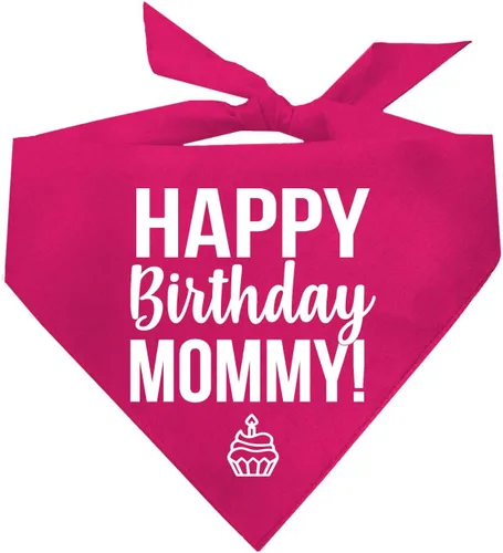Vista 11 de Bandana para perro Happy Birthday Mommy! - Bandana para perro, triángulo ajustable 100% algodón, fabricada en Estados Unidos, cumpleaños, tema