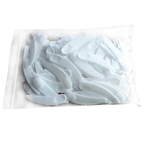 Vista 7 de mini espátula para cosmética desechable, curva, espátula plástica para cosméticos, máscaras, 100 unidades (blanca) Para pruebas, mezclas
