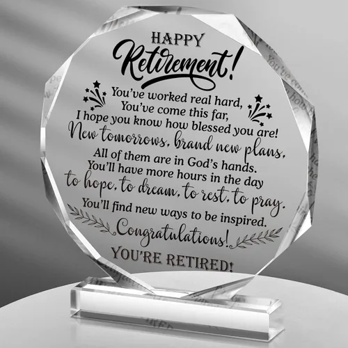 Vista 12 de Chunful Regalos Felices de Jubilación para Mujeres y Hombres Que Te Enorgullezca Recuerdo y Pisapapeles Placa de Jubilación Inspiradora Regalos