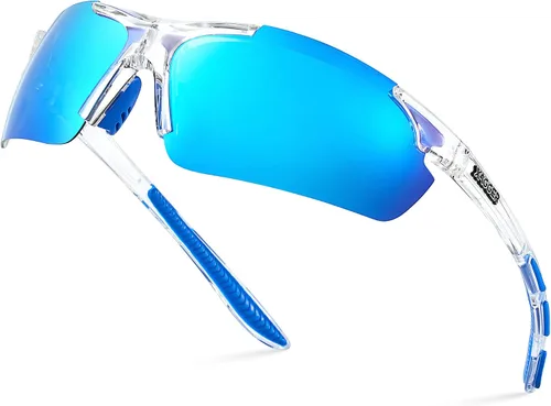Vista 31 de Lentes de sol polarizados deportivos para hombres y mujeres, con diseño envolvente, UV400, para correr, béisbol, sóftbol, ciclismo, conducción