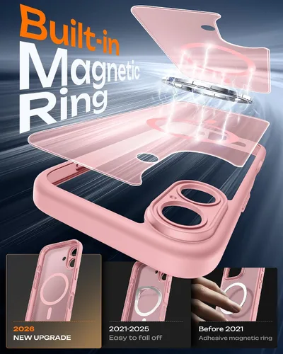 Vista 158 de TOCOL Funda para iPhone 11, compatible con Magsafe, protección completa de cámara, imanes integrados, protección contra caídas, funda translúcida