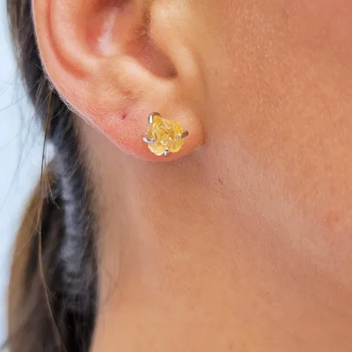 Vista 150 de Juego de joyas de piedras preciosas crudas reales con plata de ley 925 chapada en oro real, collar y aretes de piedra natal, regalo para ella por