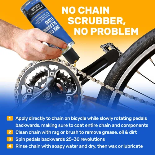 Vista 8 de Líquido de limpieza de cadenas y componentes de bicicletas, desengrasante de cadena de 16 onzas funciona en cuestión de minutos, fabricado